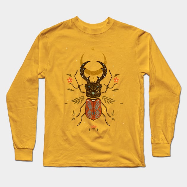 Boho Beetle Long Sleeve T-Shirt by Pith & Vinegar